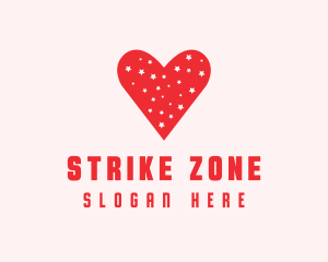 Star Red Love Heart logo design