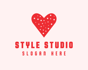 Star Red Love Heart logo design