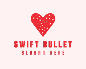 Star Red Love Heart logo design