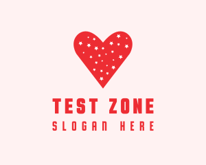 Star Red Love Heart logo design