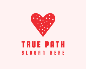 Star Red Love Heart logo design