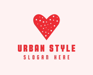 Star Red Love Heart logo design