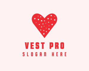 Star Red Love Heart logo design