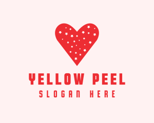 Star Red Love Heart logo design