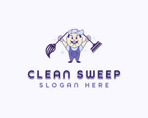 Janitor Sanitation Cleaner logo