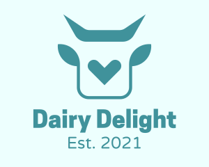 Cow Dairy Heart logo design