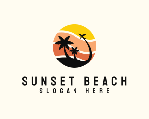 Beach Tourism Travel logo design