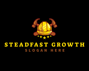 Hard Hat Construction Hammer logo