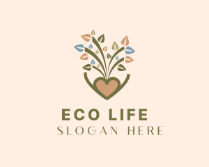 Nature Heart Plant  logo design