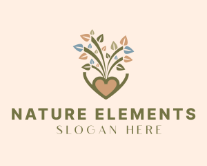 Nature Heart Plant  logo design