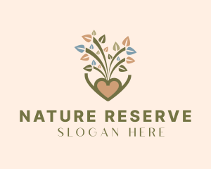 Nature Heart Plant  logo design