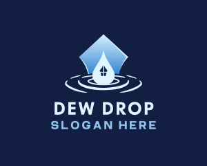 House Ripple Drop Sanitation logo design