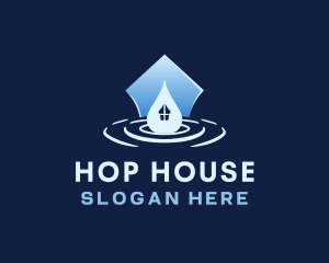 House Ripple Drop Sanitation logo design