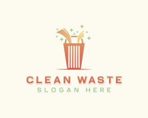 Garbage Trash Bin logo design