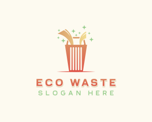 Garbage Trash Bin logo design