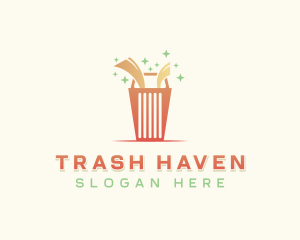 Garbage Trash Bin logo design