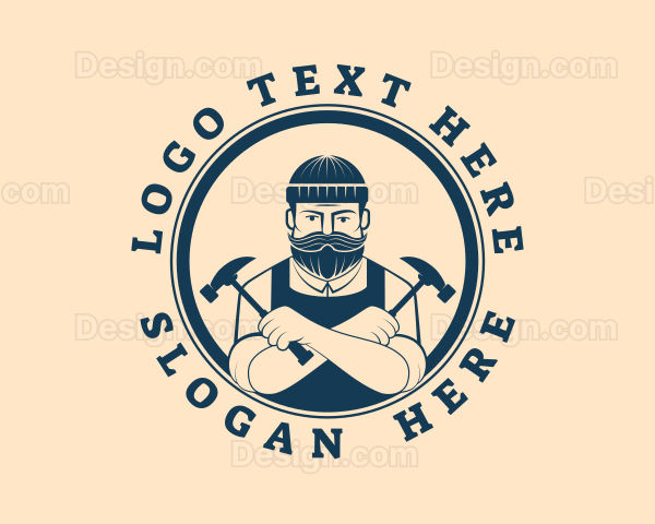 Hipster Handyman Repair Logo