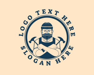 Hipster Handyman Repair Logo