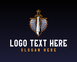 Metallic Sword Wings logo