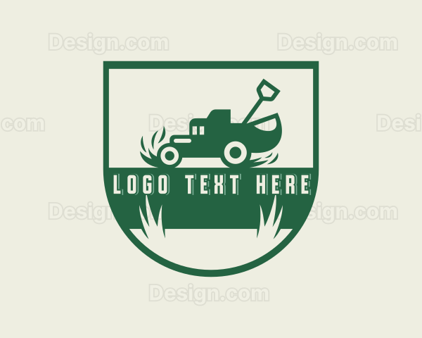 Grass Cutting Mower Lawn Care Logo