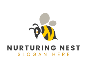 Bumblebee Insect Letter N logo design