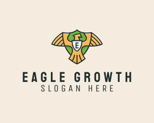 Modern Eagle Crest Shield logo design