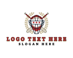 Baseball Helmet Wreath logo