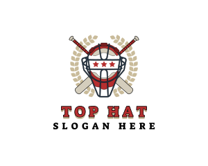 Baseball Helmet Wreath logo design