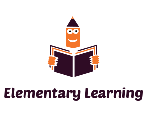 Orange Pencil Reading Learning logo design