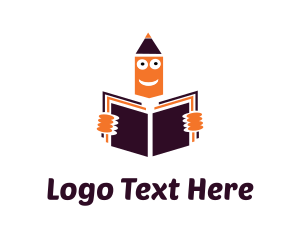 Copywriting - Orange Pencil Reading Learning logo design
