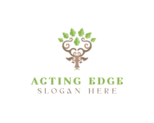 Deer Tree Antlers logo design