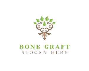 Deer Tree Antlers logo design