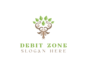 Deer Tree Antlers logo design