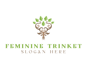 Deer Tree Antlers logo design