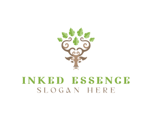 Deer Tree Antlers logo design