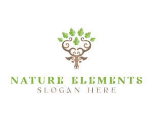 Deer Tree Antlers logo design