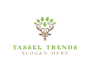 Deer Tree Antlers logo design