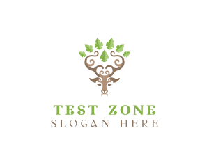 Deer Tree Antlers logo design