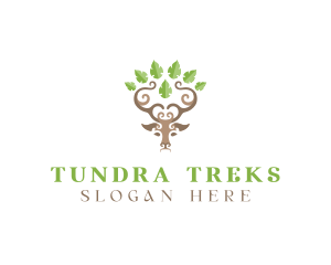 Deer Tree Antlers logo design