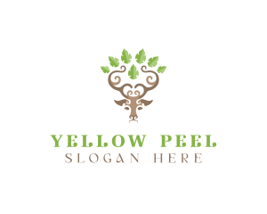 Deer Tree Antlers logo design