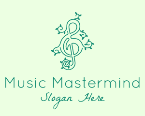 Music Vine Leaves logo design