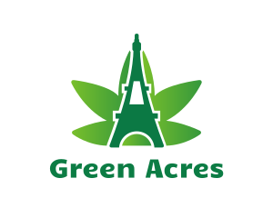 Green Cannabis Tower logo design