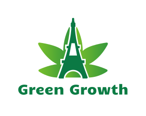 Green Cannabis Tower logo design