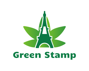 Green Cannabis Tower logo design