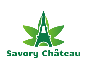 Green Cannabis Tower logo design