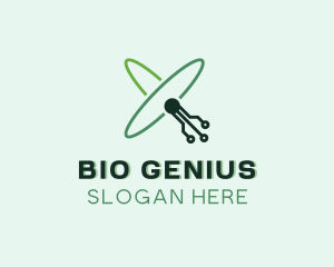 Biotech Atom Genetics logo design