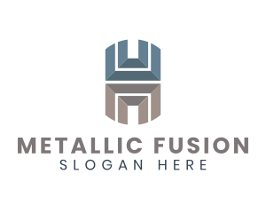Metallic Letter H logo