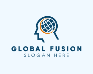 Man Global Brain  logo design