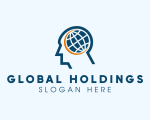 Man Global Brain  logo design