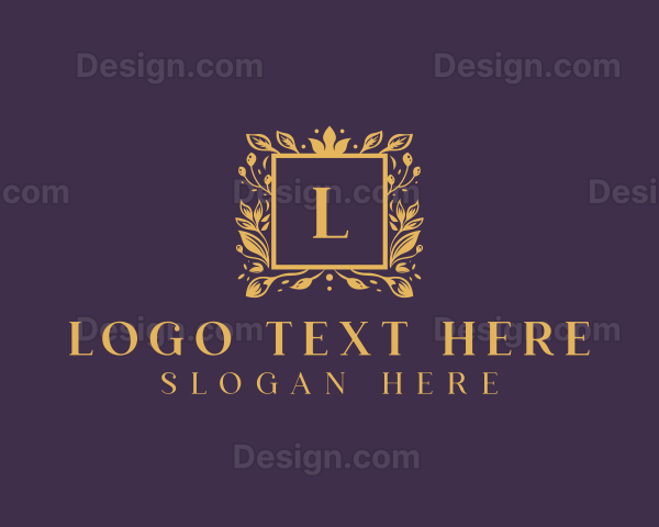 Floral  Wreath Wedding Planner Logo